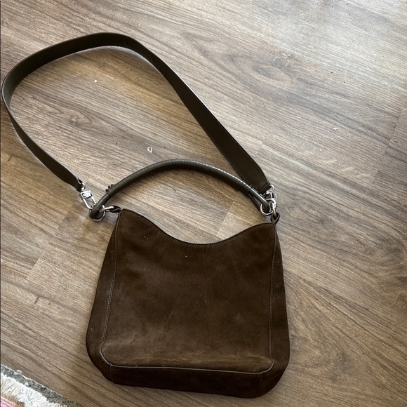 NWT Staud CHOCOLATE BROWN MEL SUDED SHOULDER BAG - Picture 6 of 10